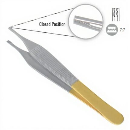 Adson-Brown Delicate Tissue Forceps – 12 cm, Straight, 7×7 Teeth